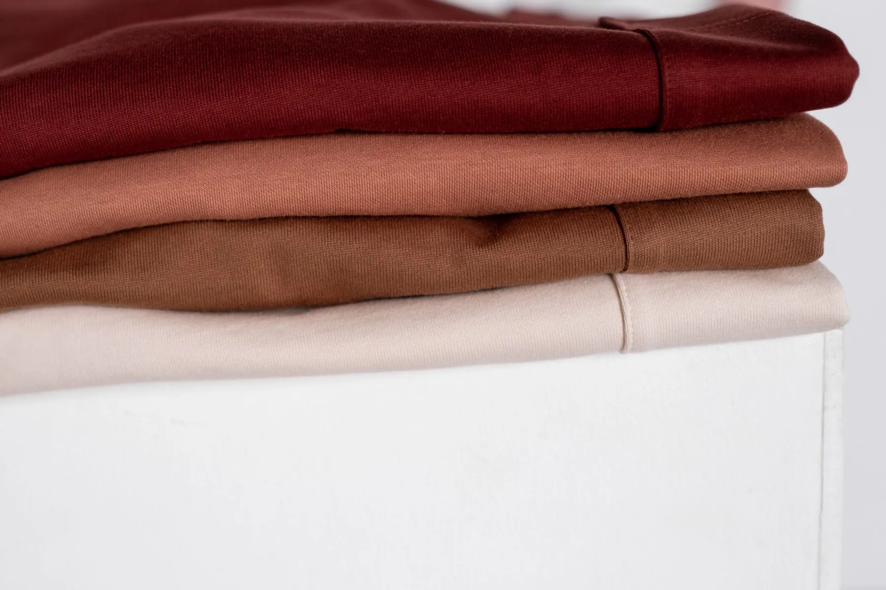 Soft folded garments, illustrating the support clothing worn during recovery.