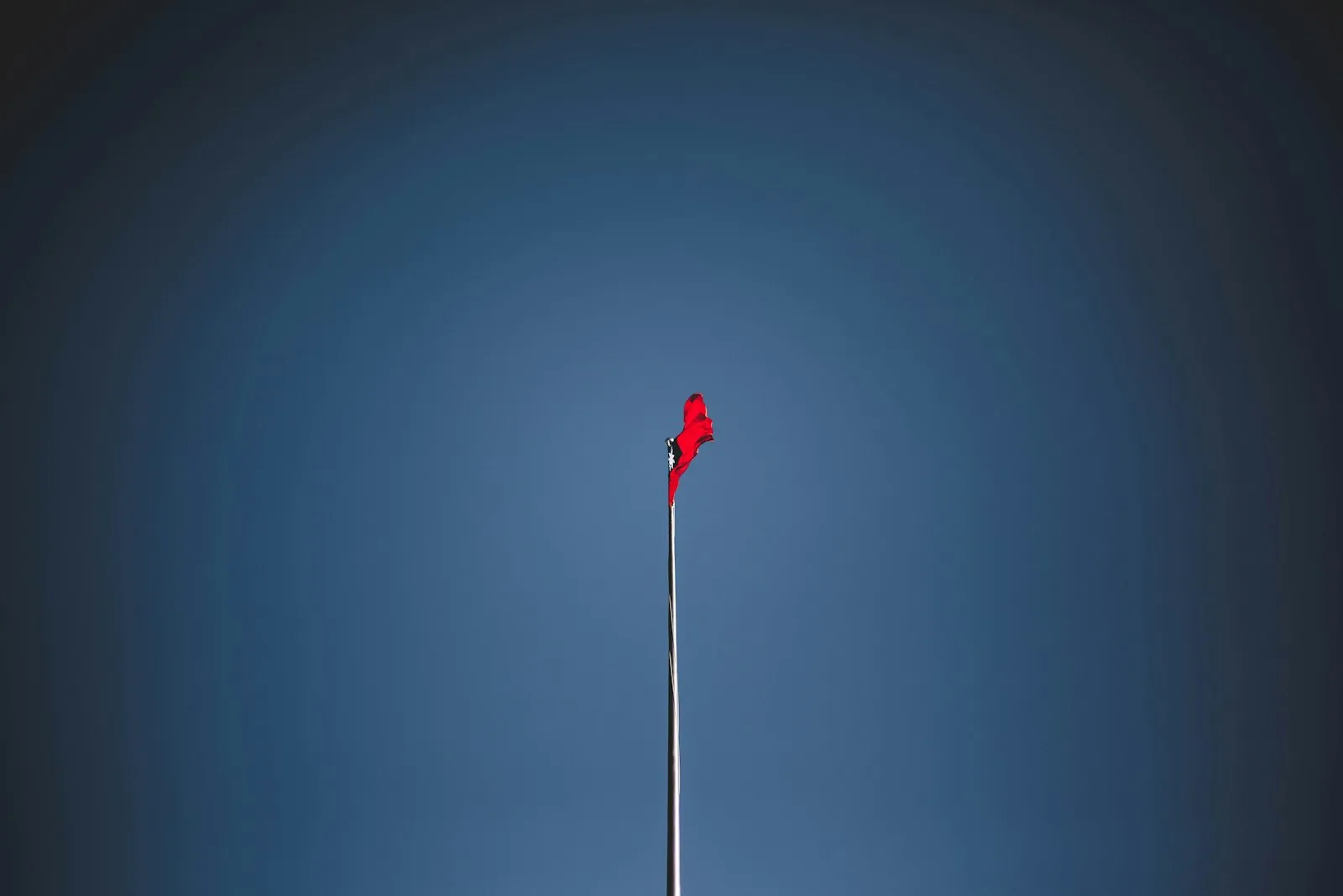 A single flag against the sky, illustrating the warning signs worth noticing.