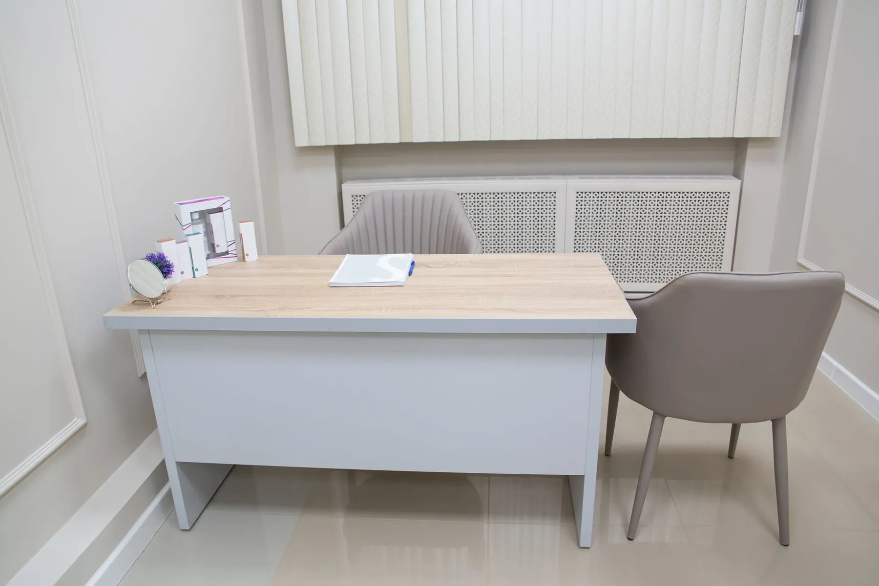 An empty consultation room in daylight, illustrating where an assessment takes place.