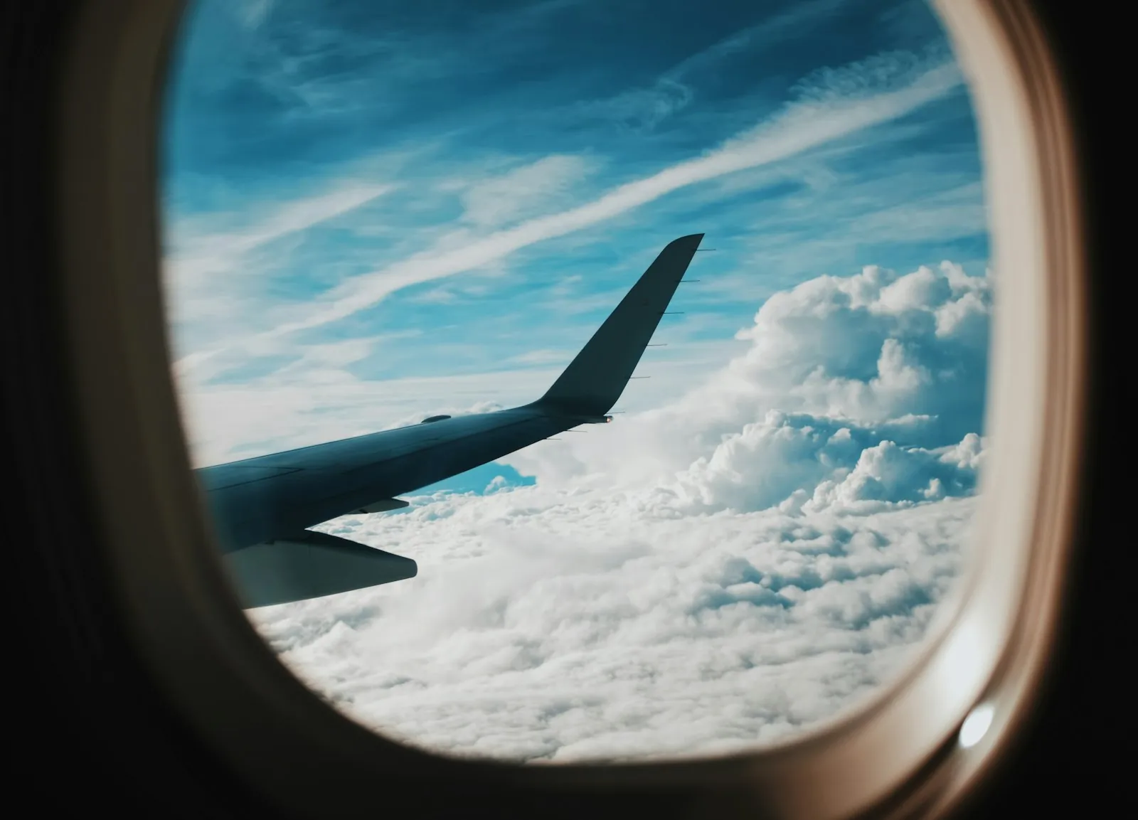A view from an aircraft window, illustrating the long flight home.