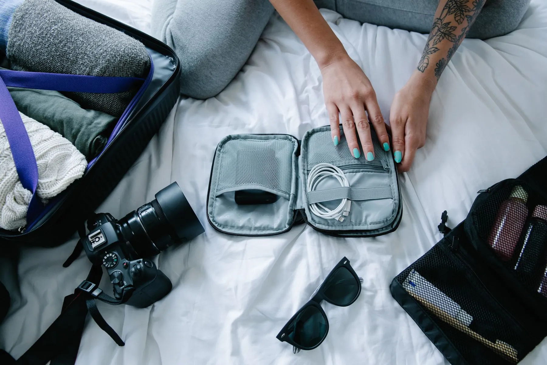 Essentials laid out before a procedure, illustrating preparation.