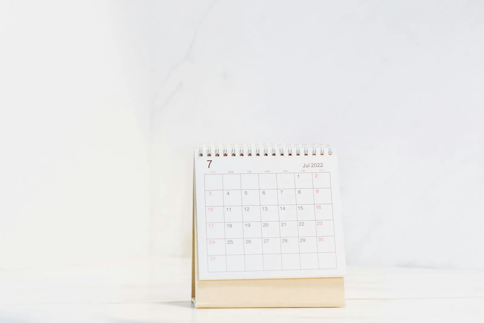 A calendar showing months ahead, illustrating planning around a slow result.