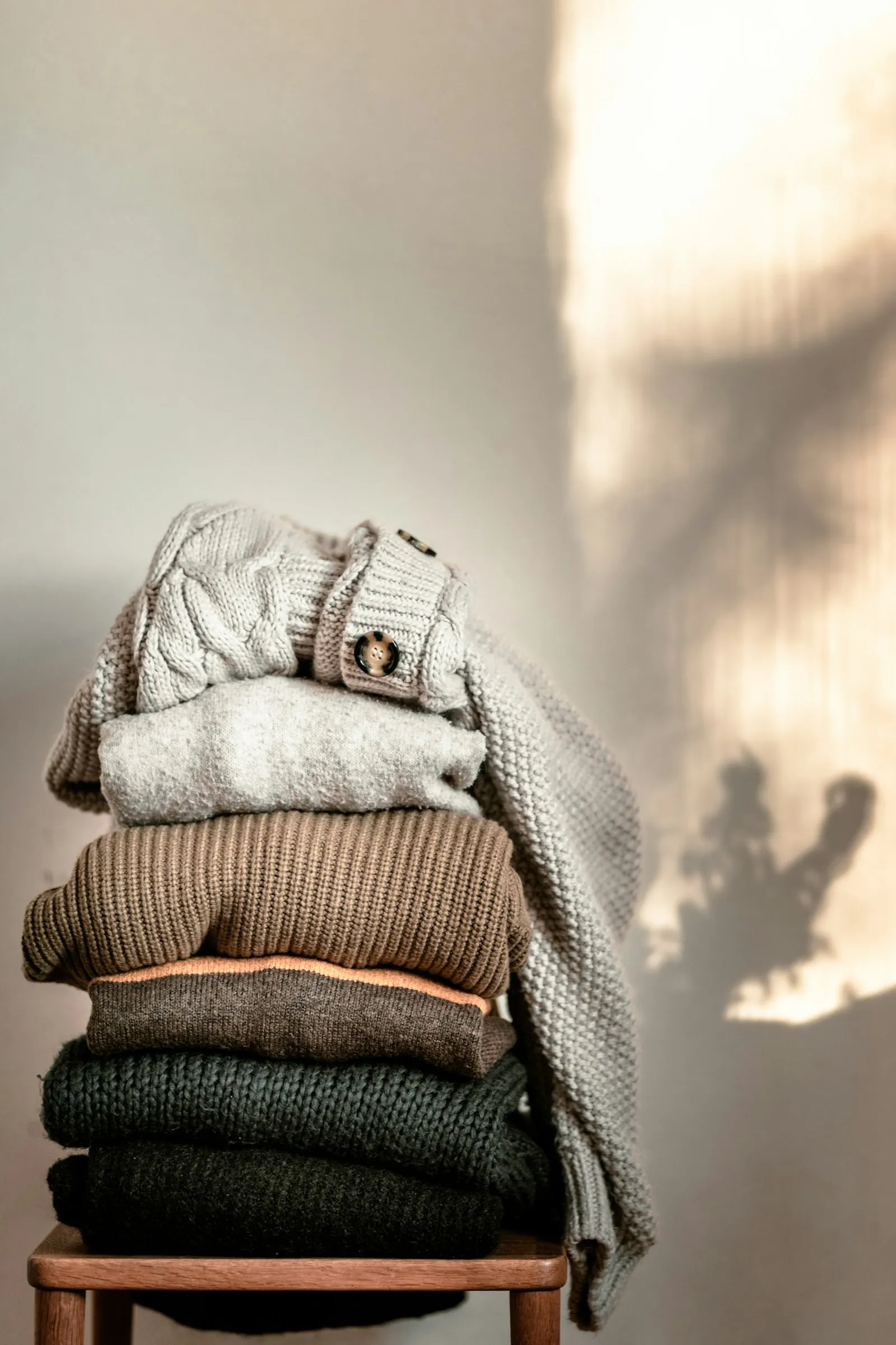 Softly folded fabric in warm daylight.