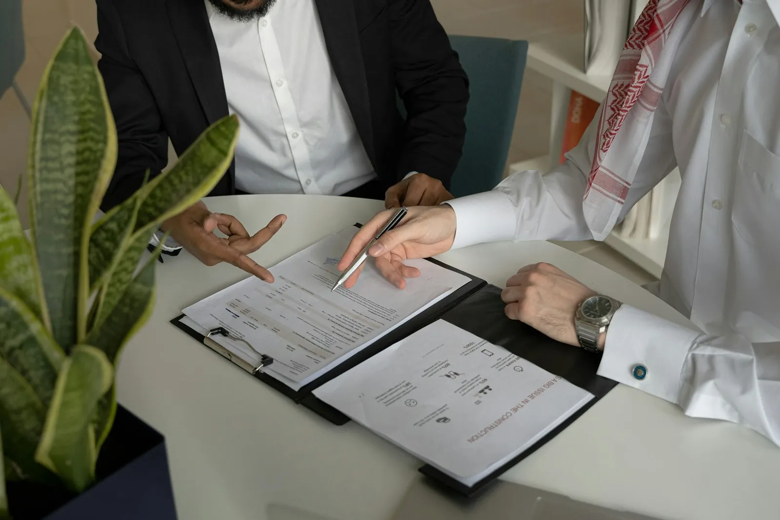 Discharge paperwork, illustrating the written handover to take home.
